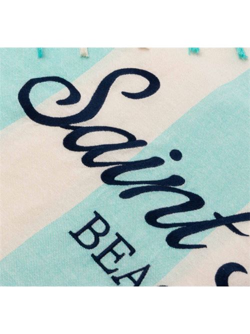 ultra light beach towel with fringe MC2 SAINT BARTH | FOUTAS LIGHT N-02026H56 EMB SB BEACH STRIPES POP